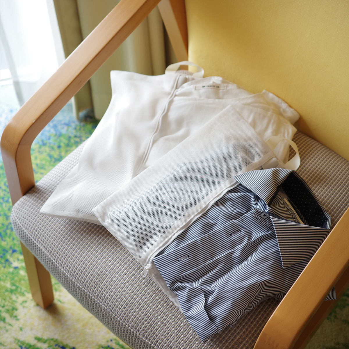 旅やジム、ヨガのお供にも！洗濯機ポンッができる「メッシュトラベルポーチ」でプチストレスを解決