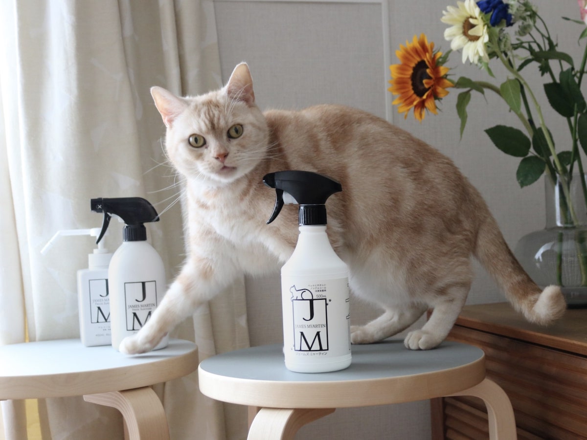 舐めても安心の消臭除菌スプレー！？ペットにやさしい『ジェームズ・ミャーティン』誕生